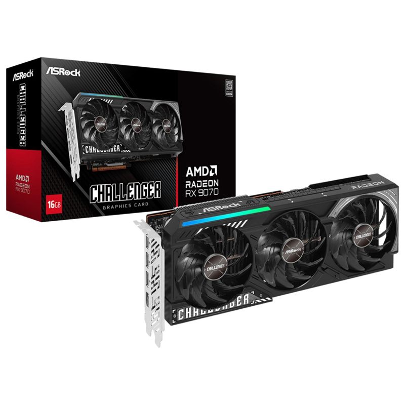 PLACA DE VIDEO ASROCK RADEON RX9070 CHALLENGER 16GB GDDR6