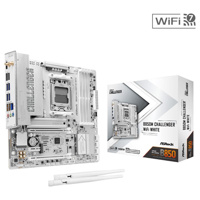 MOTHERBOARD ASROCK B850M CHALLENGER WIFI WHITE AM5