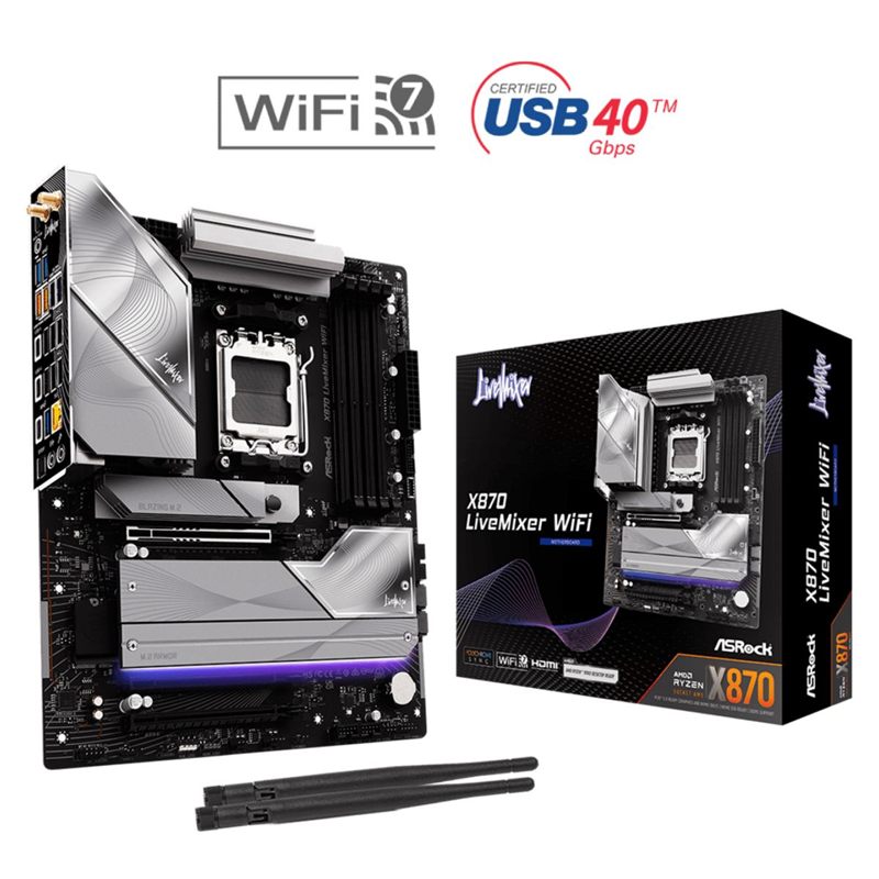 MOTHERBOARD ASROCK X870 LIVEMIXER WIFI AM5