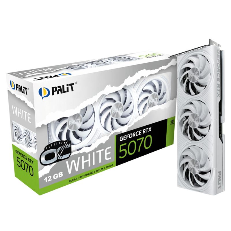 PLACA DE VIDEO PALIT GEFORCE RTX5070 WHITE OC 12GB GDDR7