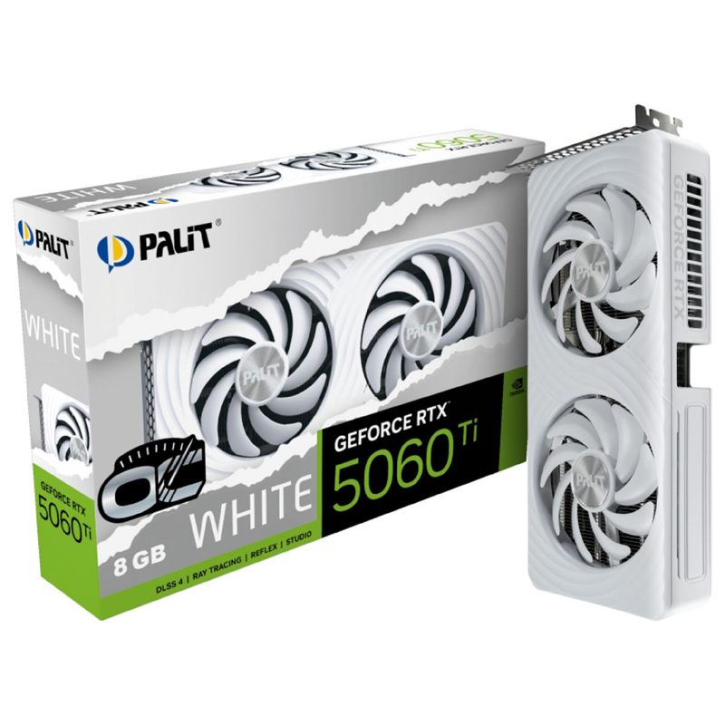 PLACA DE VIDEO PALIT GEFORCE RTX 5060TI WHITE OC 8GB D7