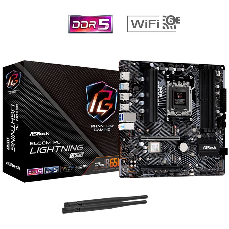 MOTHERBOARD ASROCK B650M PG LIGHTNING WIFI D5 AM5