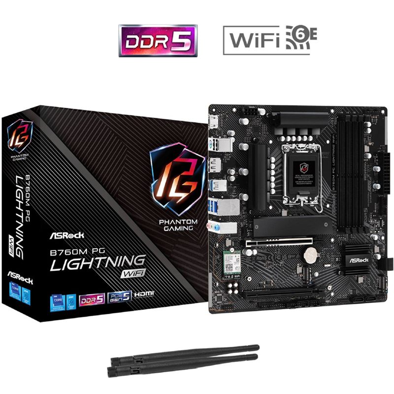 MOTHERBOARD ASROCK B760M PG LIGHTNING DDR5 WIFI