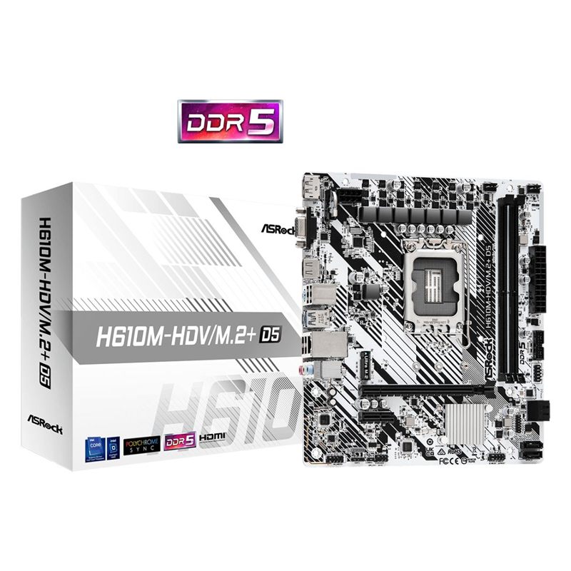 MOTHERBOARD ASROCK H610M-HDV/M.2+ D5 S1700