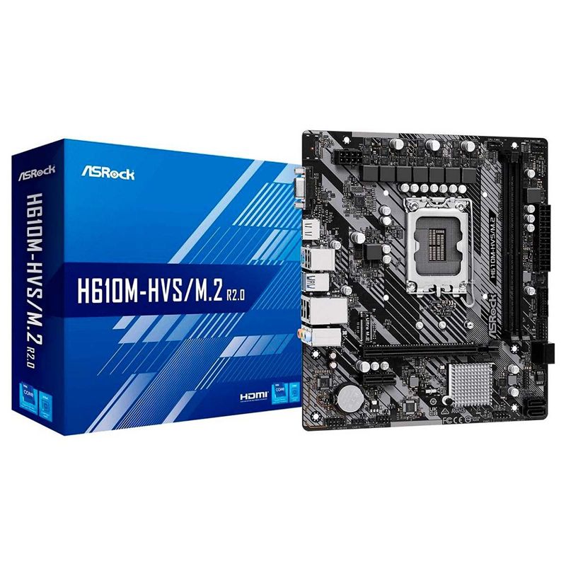MOTHERBOARD ASROCK H610M-HVS M2 R2.0 S1700 (DDR4)